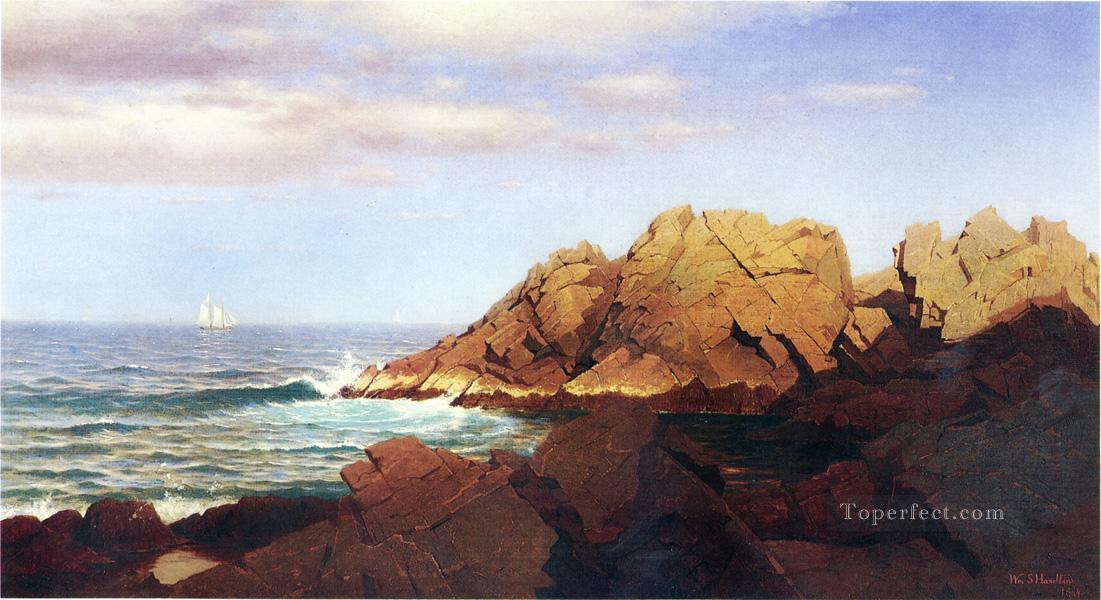 ナハントの岩の風景 ウィリアム・スタンリー・ヘーゼルティーン・ビーチ油絵